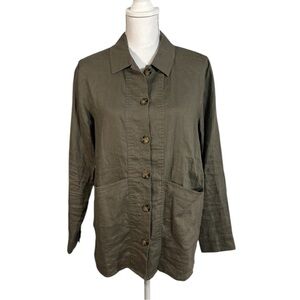 The Reset R Label 100% Linen Shirt Jacket in Womens Medium Front Pockets